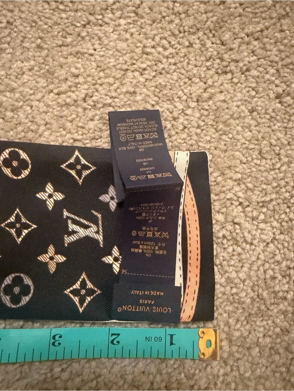 Louis Vuitton Black Silk Monogram Hot Air Balloon Bandeau Scarf Reversible